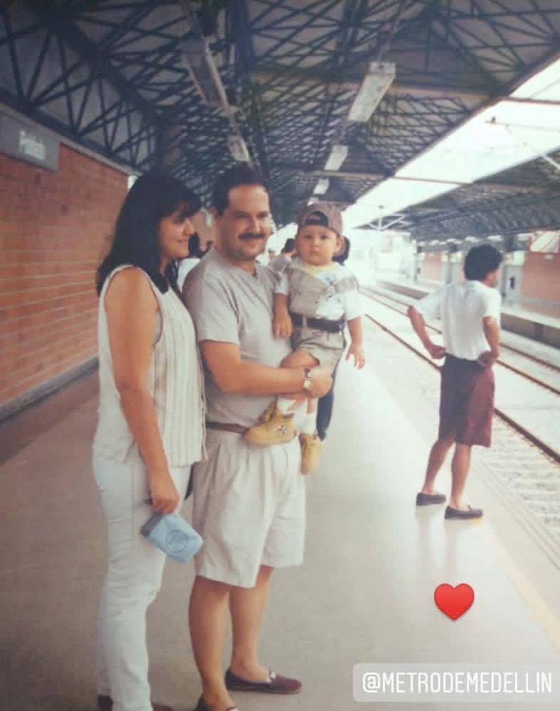 Iván Felipe Ochoa en su primer viaje en Metro - 1995