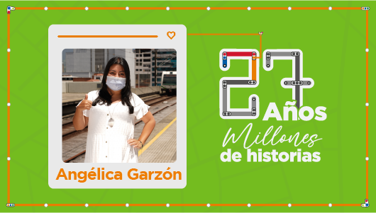 Imagen de Angélica Garzón como parte de la campaña Metro #27añosMillonesDeHistorias