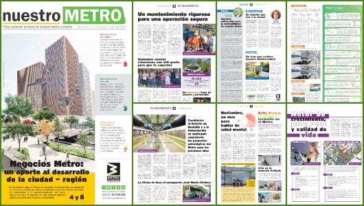 Banner del periódico Nuestro Metro, edición 215 del mes de noviembre de 2023.