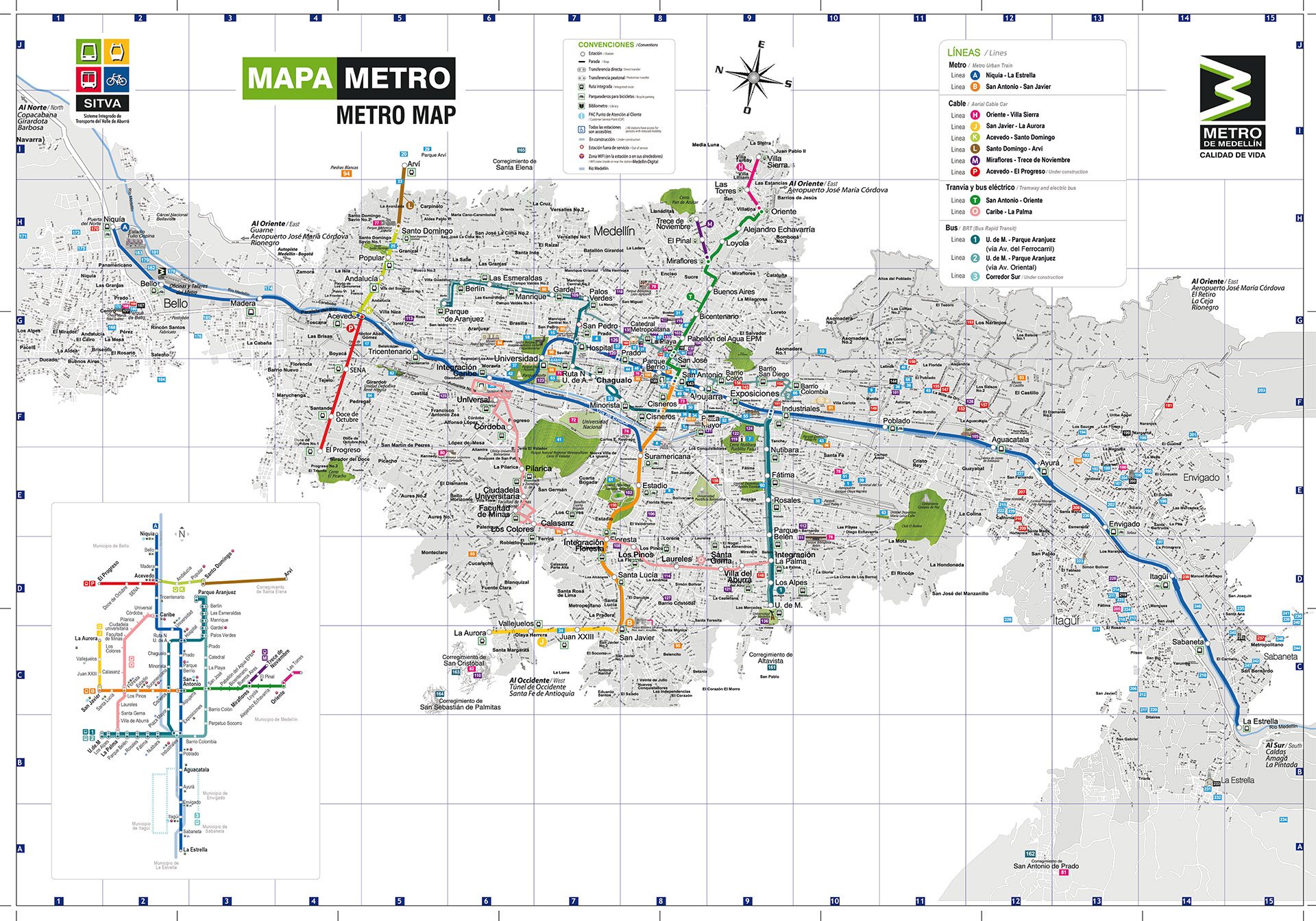 Maps of the Medellin Metro
