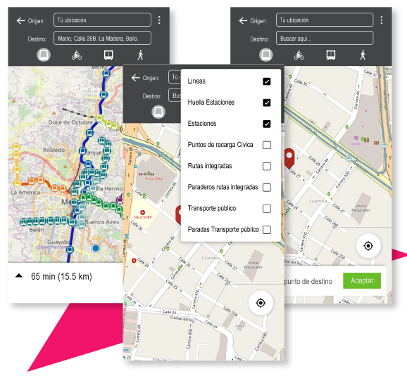 Previsualización app Metro